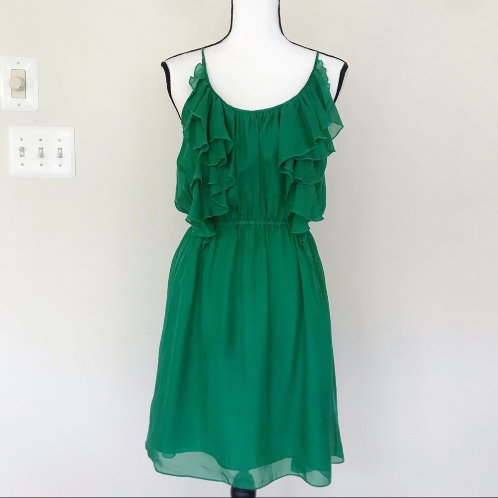 Rebecca Taylor Silk Green Cami Top Dress - Picture 1 of 7
